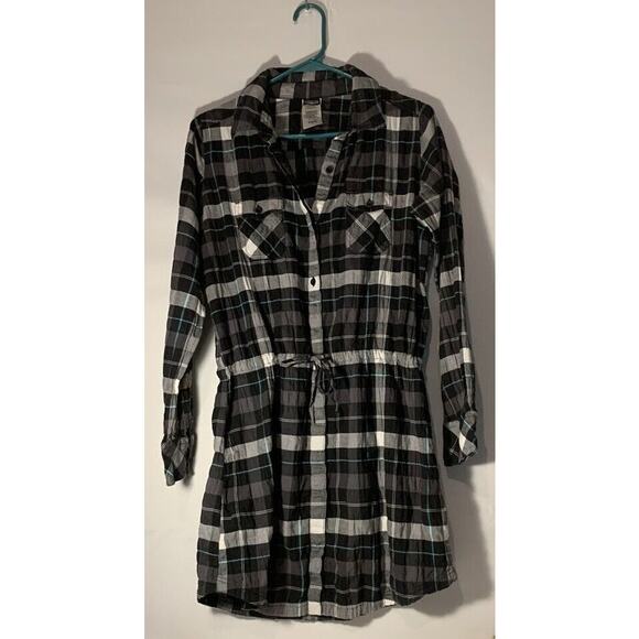 Womens Patagonia Highlands Dress Small Drawstring Waist Plaid - Picture 2 of 6